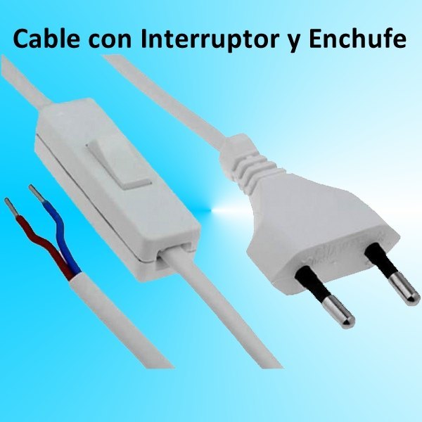 Cable con Interruptor y enchufe para Luz o lampara Cable con Interruptor y enchufe para Luz o lampara
